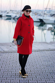 red coat, Kiomi coat, three quarter sleeve coat, Fashion and Cookies, fashion blogger