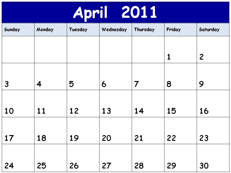 2011 calendar printable april. 2011 CALENDAR PRINTABLE APRIL