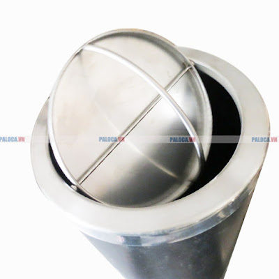 nắp thùng rác inox tròn nắp bập bênh cỡ to, lớn 