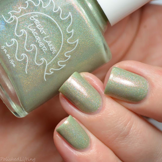 green holographic nail polish