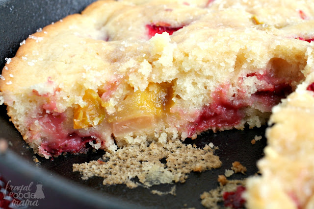 This Roasted Beet & Strawberry Buttermilk Skillet Cake combines sweet, roasted beets with locally grown strawberries in a moist & buttery buttermilk cake.