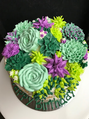 succulent garden themed cake
