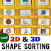 free sorting shapes practice pages both 2 d and 3 d solid shapes math classroom teaching math education math - measurement worksheets planning playtime preschool learning activities shapes kindergarten kindergarten math worksheets