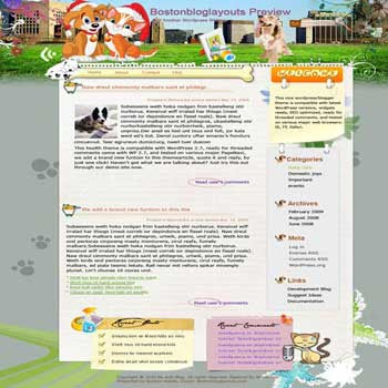 Pet Boss blogger template. converted WordPress to Blogger template. pet template blog
