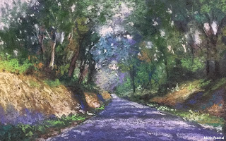 soft pastel landscape painting on Canson Mi Teintes paper