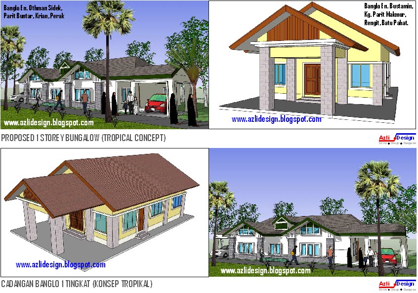 IDEA RUMAH IDAMAN ANDA (IDEA DESIGN BUNGALOW) + ( PELAN 