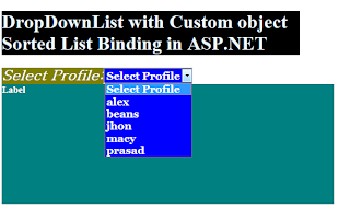 DropDownList Custom Sorted List Binding