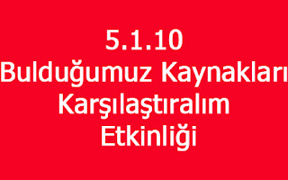 Bulduğumuz Kaynakları Karşılaştıralım Etkinliği