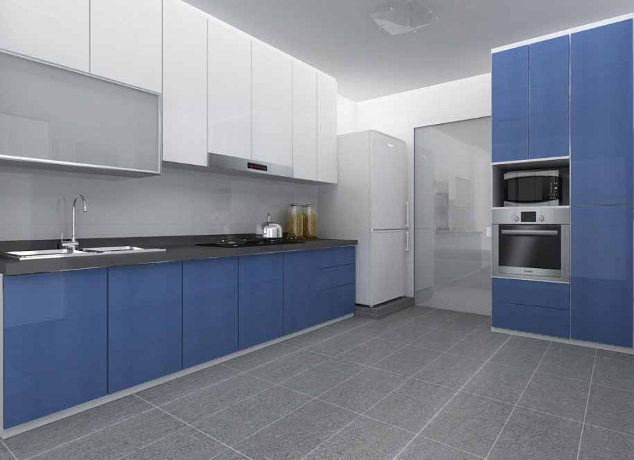 45 Gambar Dapur Minimalis Warna Biru