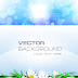 Blue and Green Flower Vector Background Nature for Advertising