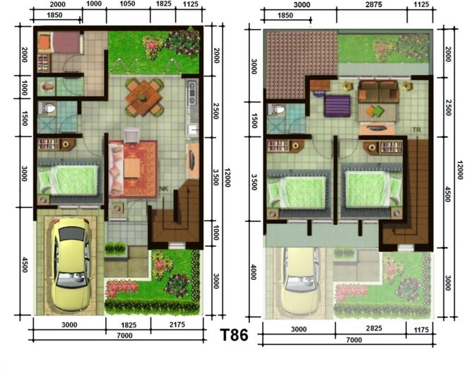 8 Denah  Rumah  Minimalis  Idaman Sederhana  Type  54  Karya 