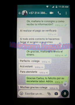 Estafa curso Servicell Arauca WhatsApp 3