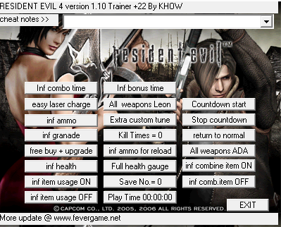 Resident Evil 4 v1.1.0 Trainer +22 ~ IKI SANG BLOG