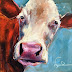 ORIGINAL CONTEMPORARY COW and CAT PAINTING in OILS by OLGA WAGNER 12
and 13/30
