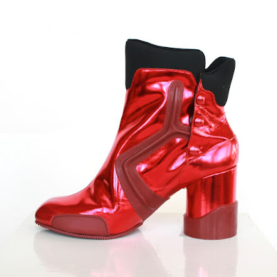 margiela red metallic boots