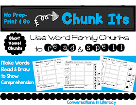 Chunk Its Short Vowels Word Family Activities 