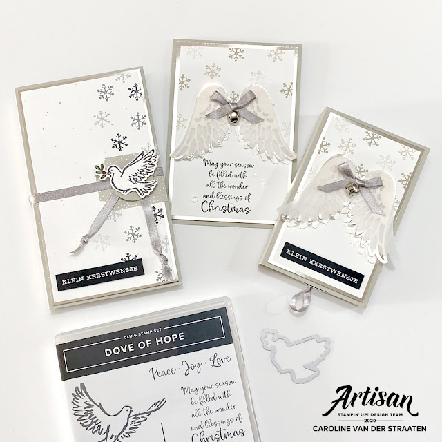 Stampin' Up! Dove of Hope kerstkaart, matchbox en notitieboekje / notebook - Artisan Design Team 2020