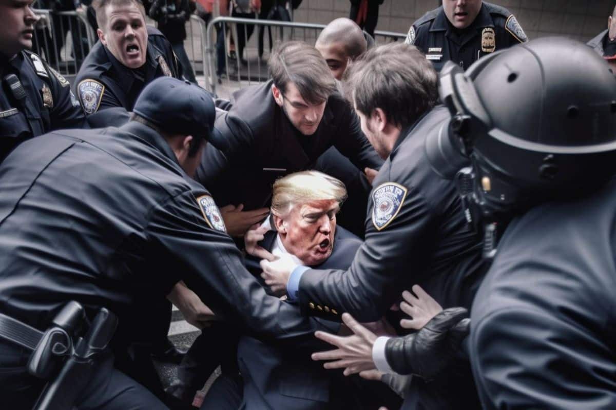 Midjourney generated image Trump's arrest