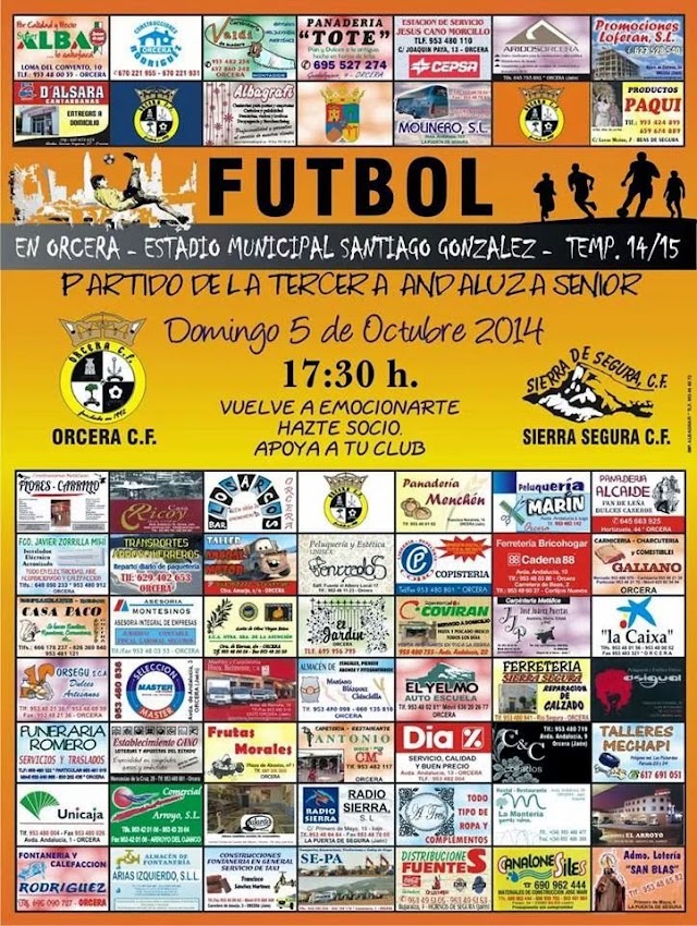 Jornada 4 de 3ª Andaluza Jaen Grupo 2:Orcera CF vs Sierra Segura CF