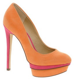 Orange ASOS platforms heels