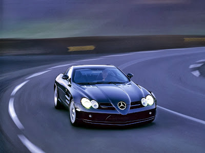Mercedes Benz Sports Car On The Road