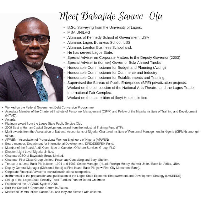 Sanwo- Olu's Qualifications 
