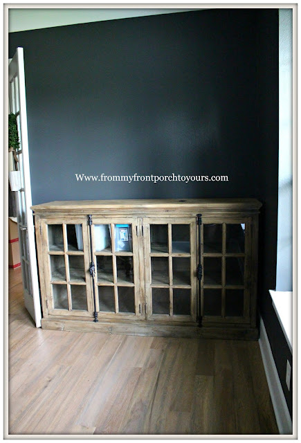 Home Office-Design Plan-DIY Office Makeover-French Sideboard-Sherwin Williams Iron Ore-From My Front Porch To Yours