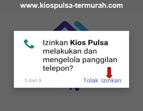 Izinkan KIOS Mobile Topup untuk melakukan dan mengelola panggilan telepon