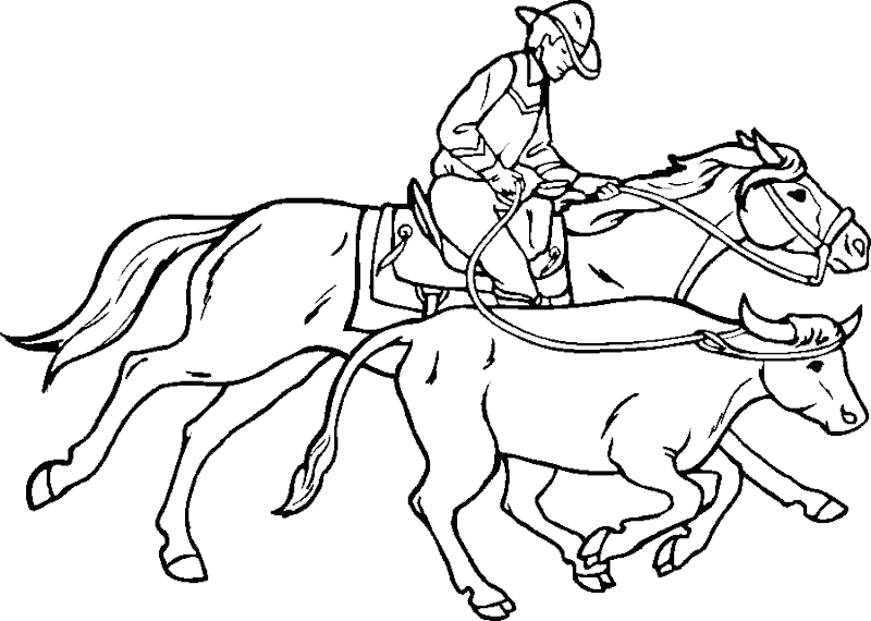 Printable Free Rodeo Cowboy Coloring Pages to Drawing and Print title=
