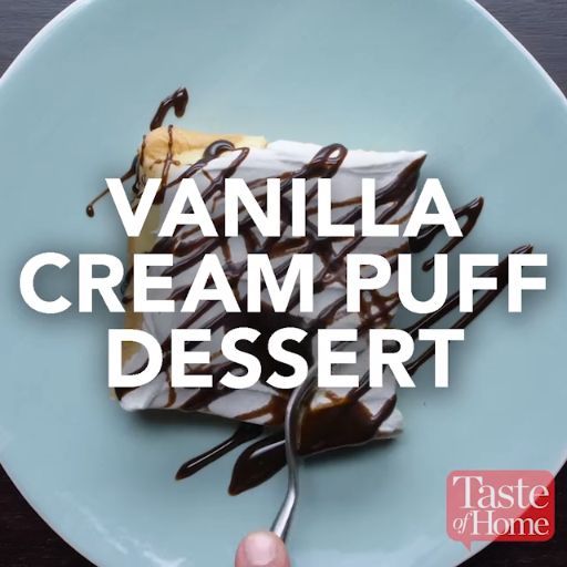 Vanilla Cream Puff Dessert Recipe - #Cream #dessert #Puff #recipe #vanilla