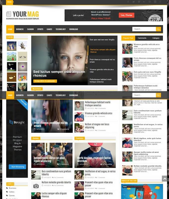  Download Free YourMag Blogger Template 2019