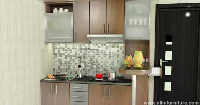 Kitchen set minimalis simpel model pines Allia Furniture