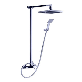  Brass Finish LED Shower Set - Double Hooked Stainless Steel Shower Hose