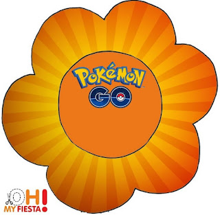 Tarjeta con forma de flor de Pokemon Go.