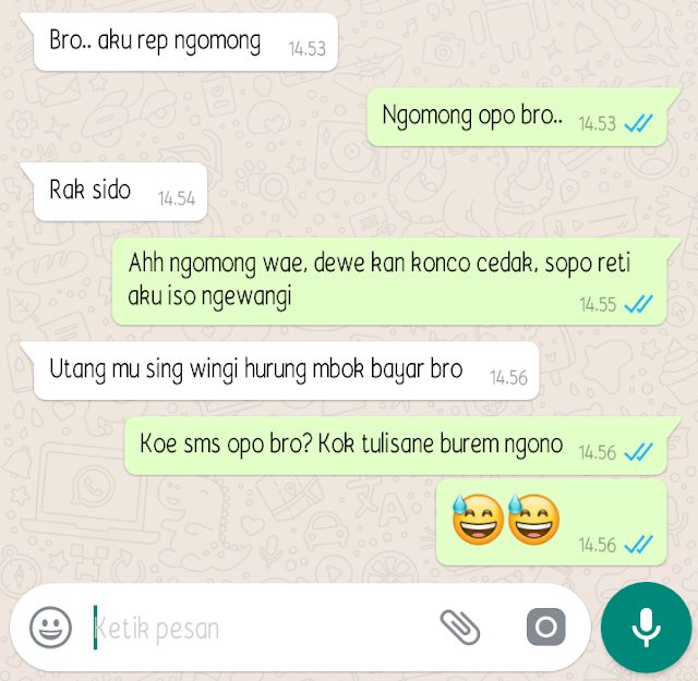 Kumpulan chat WA Whatsapp Lucu bahasa Jawa wartapagi id