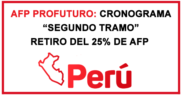 Cronograma AFP Profuturo Segundo Tramo Retiro del 25% de AFP