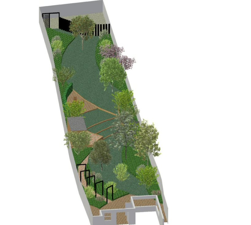  Designing: Garden Design Ideas - Long, Narrow Garden, Woking, Surrey