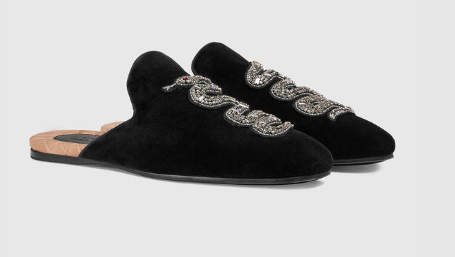 Gucci Kingsnake Velvet Slippers - Black Loafers, Shoes - GUC1447472 | The  RealReal