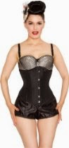 <br />PLAYGIRL LABEL 24 Steel Boned Strong Black Waist Training Cincher Shaper Corset