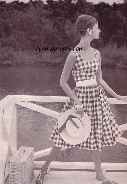 1950s plaid summer dress sleeveless ad Just Peachy, Darling