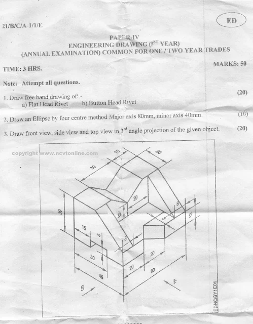 Engineering Drawing 1st Year  Paper