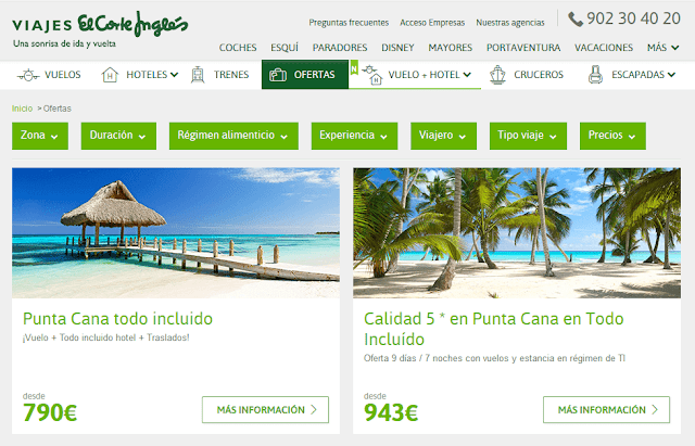 Vacaciones todo incluido en Viajes El Corte Inglés