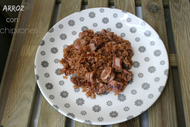 arroz, chipirones, arroz con chipirones