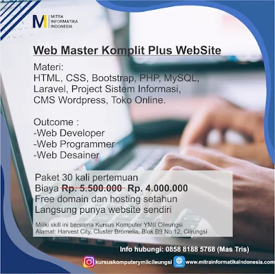 kursus web developer di kursus komputer ymii cileungsi