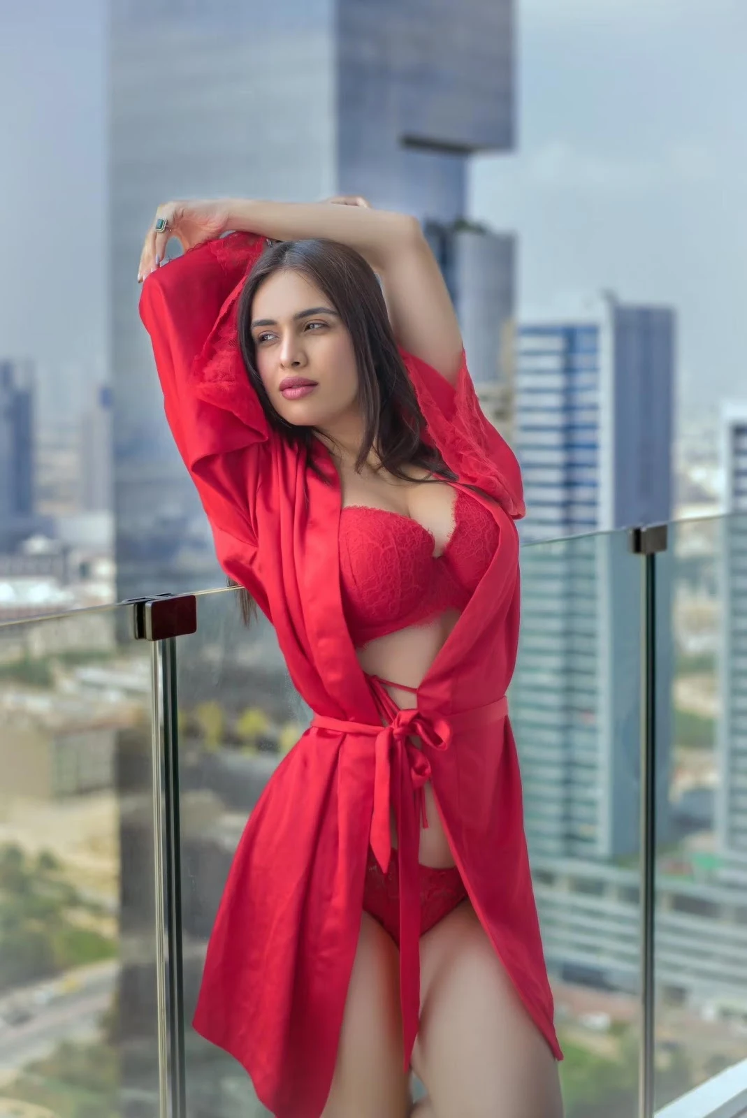 Neha Malik red lingerie bollywood indian actress