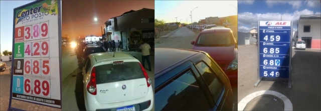 Em Quixabeira, disputa entre postos faz gasolina ficar na casa dos 3 reais e provoca filas e até confusão