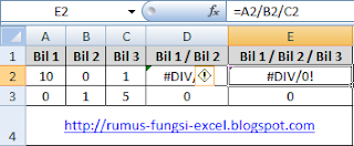 Pembagian di excel