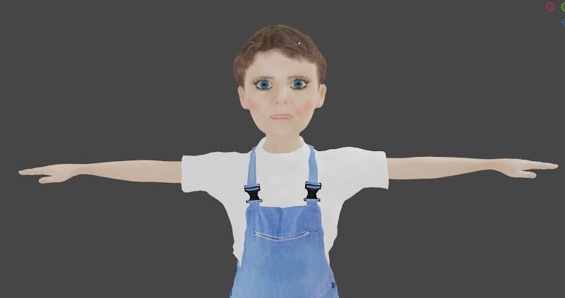 cabezon boy with hair human character free 3d download
