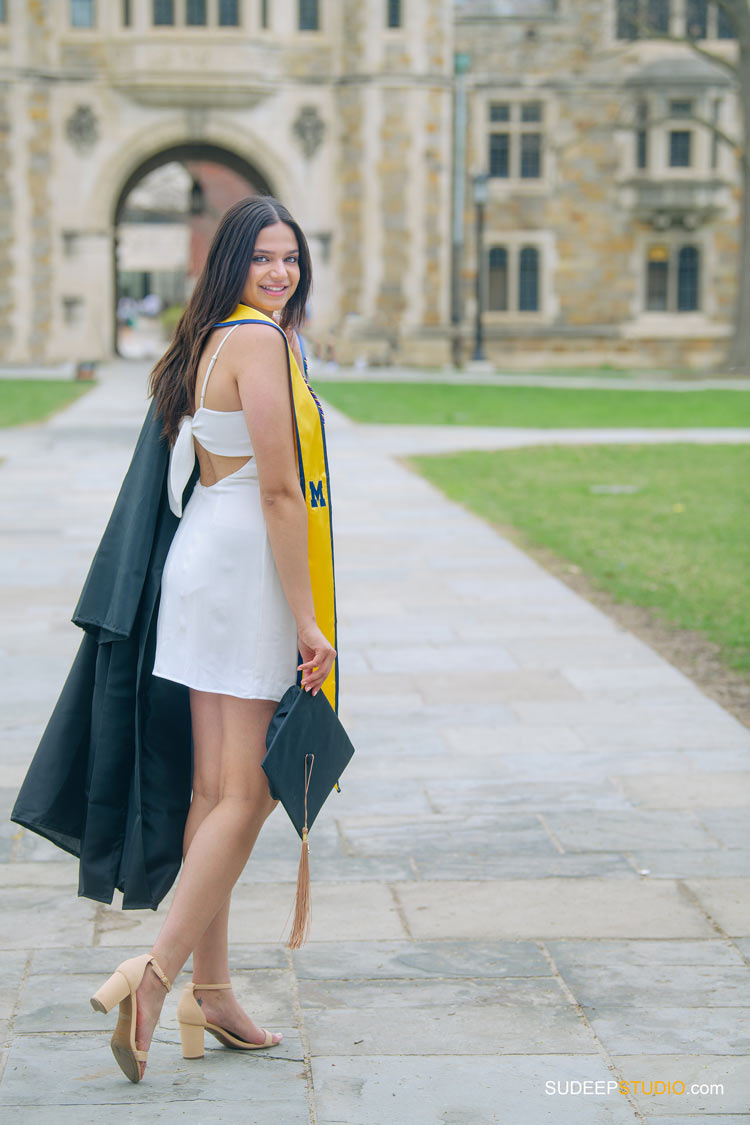 University of Michigan College Graduation Pictures for Ross Business Girls Graduation Photographer SudeepStudio.com