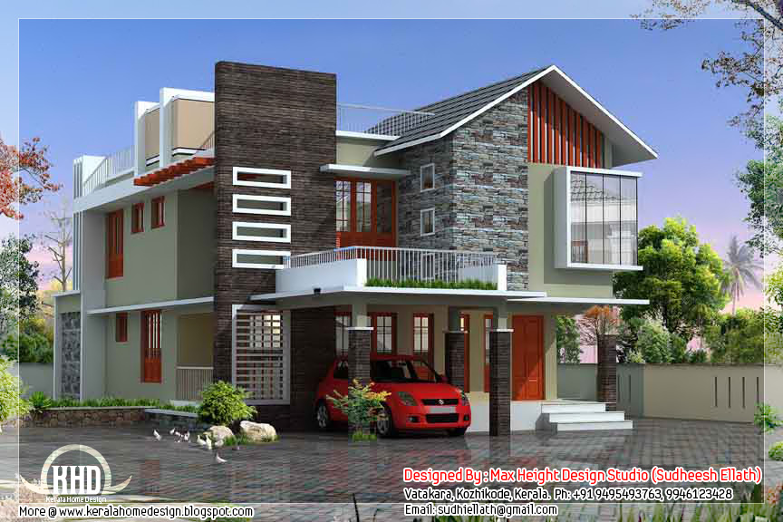 2500 sq.feet contemporary modern home design - Kerala home design and 